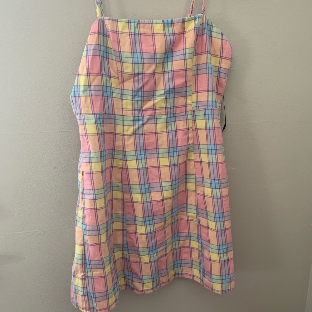 Plaid fitted dress